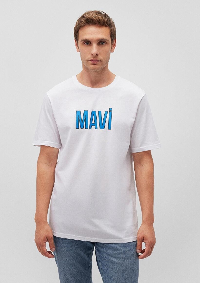 MAVİ ERKEK MAVİ LOGO TİŞÖRT Beyaz 066842-620