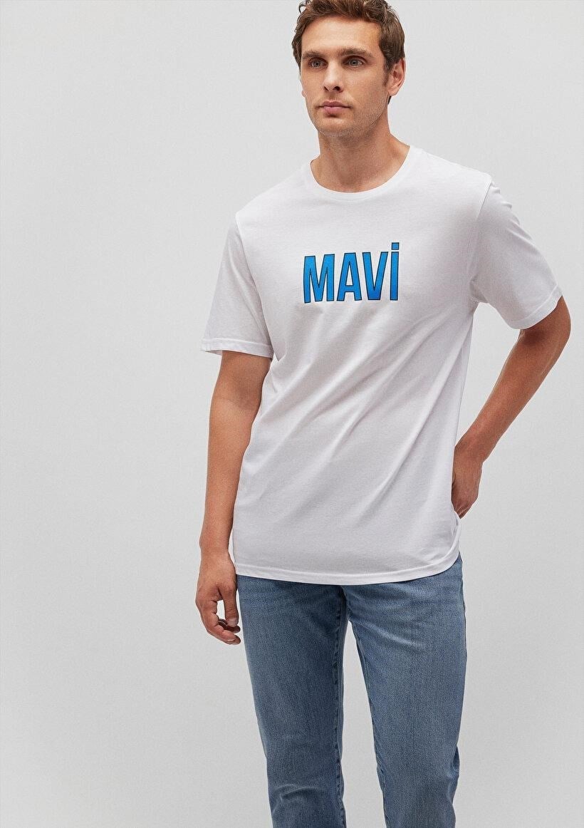 MAVİ ERKEK MAVİ LOGO TİŞÖRT Beyaz 066842-620