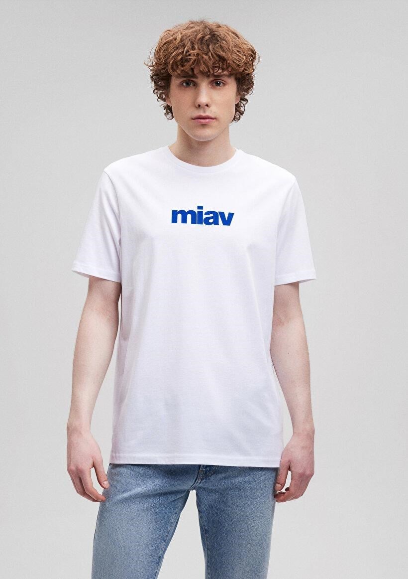 MAVİ ERKEK MİAV BASKILI TİŞÖRT Beyaz 067153-620
