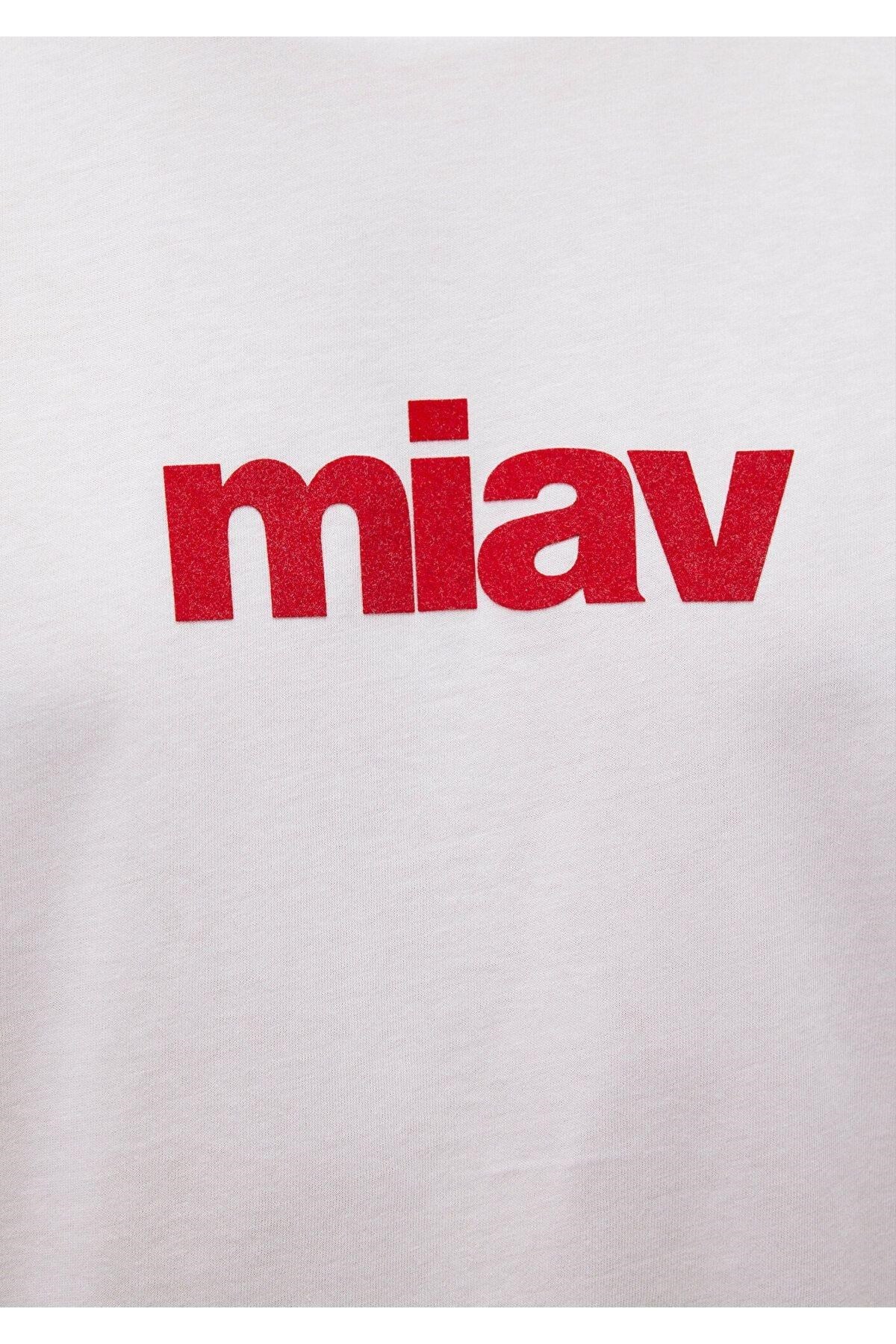 MAVİ ERKEK MİAV BASKILI TİŞÖRT BEYAZ 067153-622