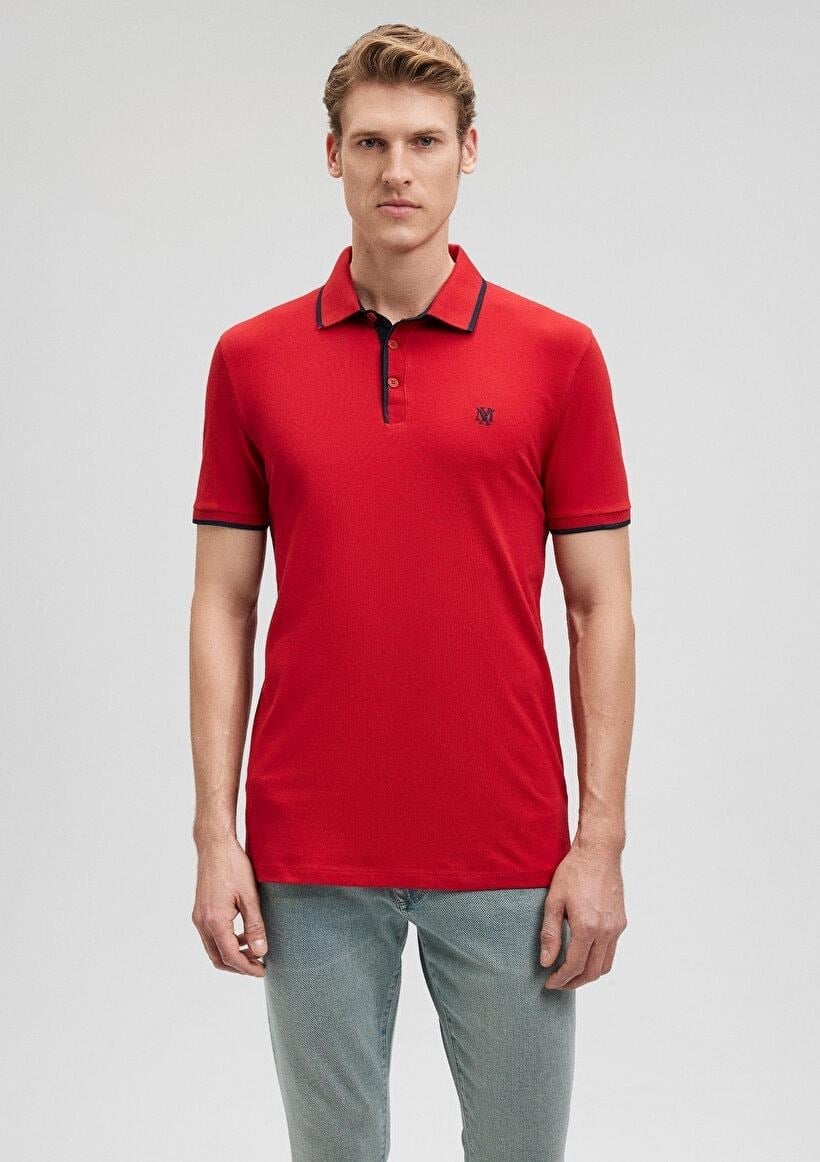 MAVİ ERKEK POLO TİŞÖRT Kırmızı 062373-28441