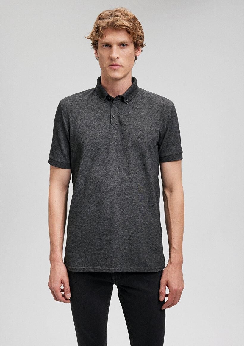 MAVİ ERKEK POLO TİŞÖRT Koyu Gri Melanj 063247-28392