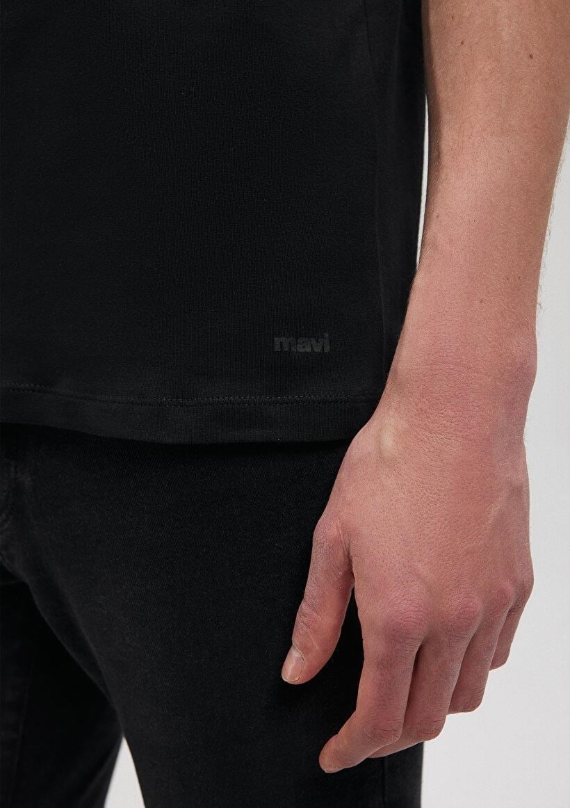 MAVİ ERKEK STRETCH V YAKA TİŞÖRT Siyah 061748-900