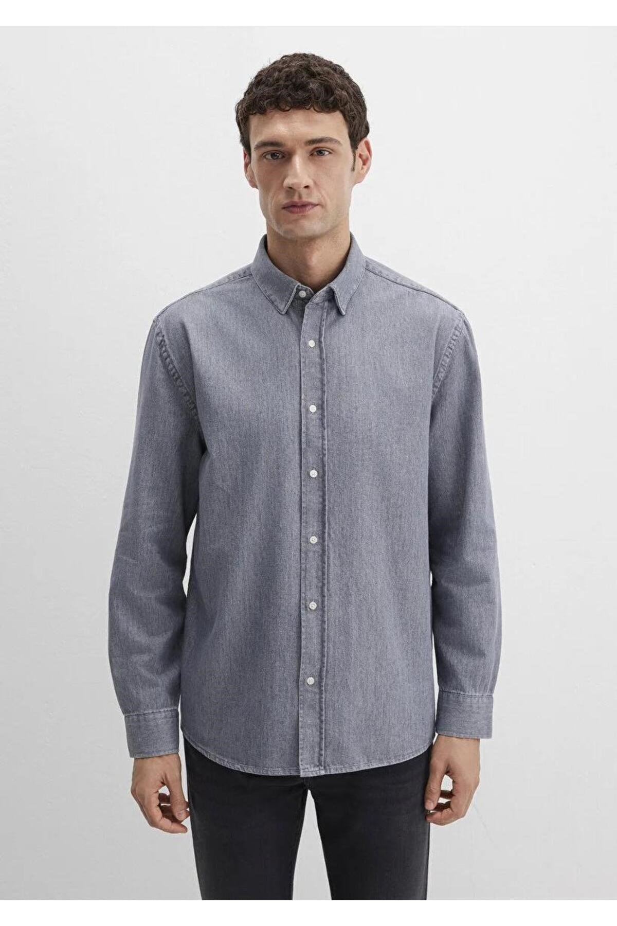 MAVİ ERKEK UZUN KOL GÖMLEK Grey Indigo 0211765-89892