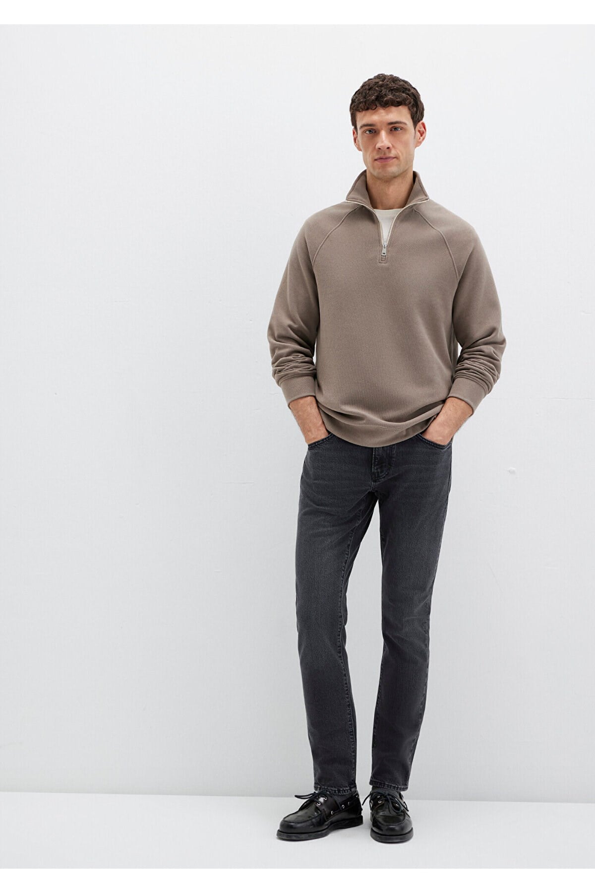 MAVİ ERKEK YARIM FERMUARLI SWEATSHIRT Walnut 0S10483-70380