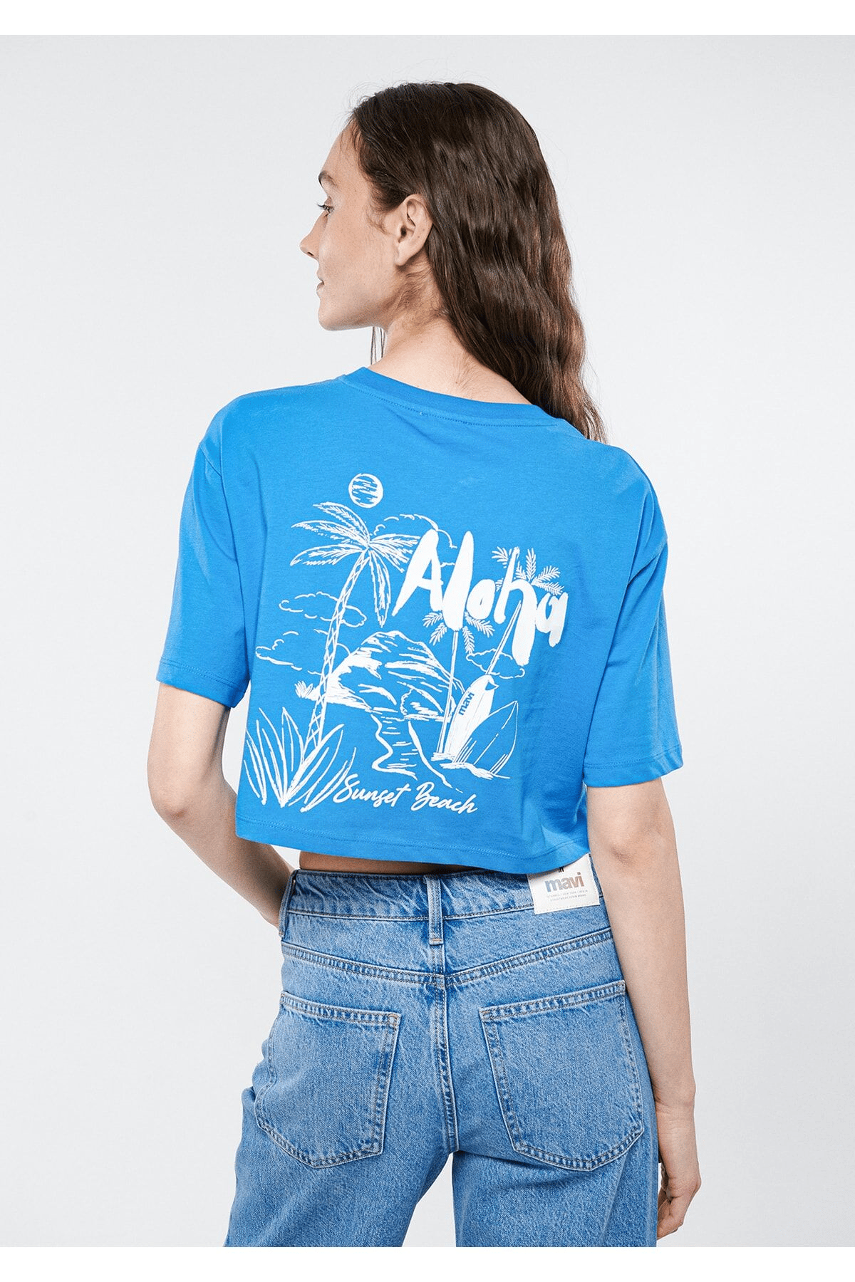 MAVİ KADIN ALOHA CROP Çan Çiçeği Mavisi 1611500-70876