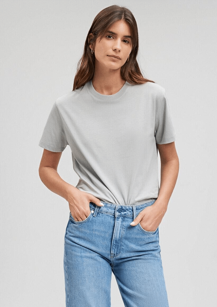 MAVİ KADIN BASIC SHORT SLEEVE TEE Açık Gri 1600965-70075