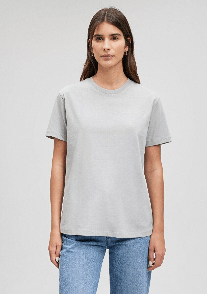 MAVİ KADIN BASIC SHORT SLEEVE TEE Açık Gri 1600965-70075