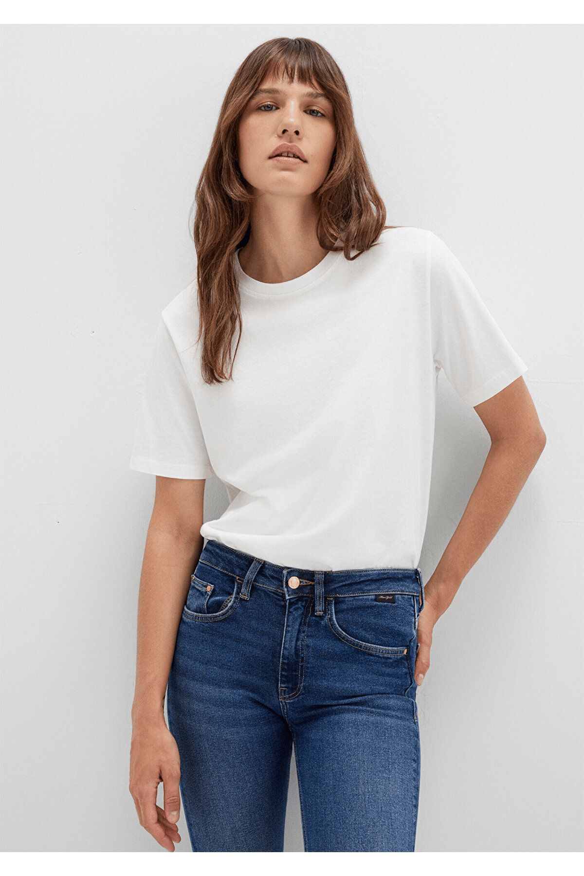 MAVİ KADIN BASIC SHORT SLEEVE TEE Kırık Beyaz 1600965-33389