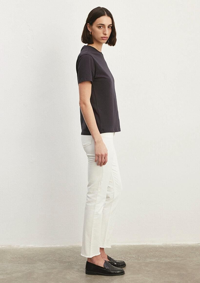 MAVİ KADIN BASIC SHORT SLEEVE TEE Kömür 1600965-70087