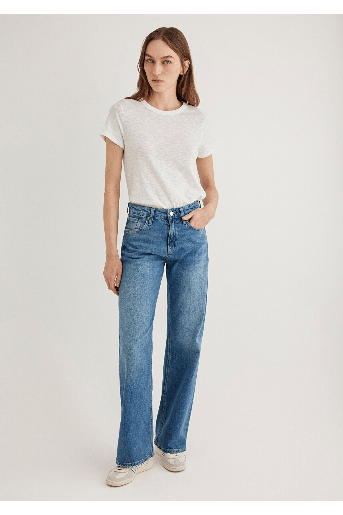 MAVİ KADIN BİSİKLET YAKA  BASIC Kırık Beyaz 1613075-70057