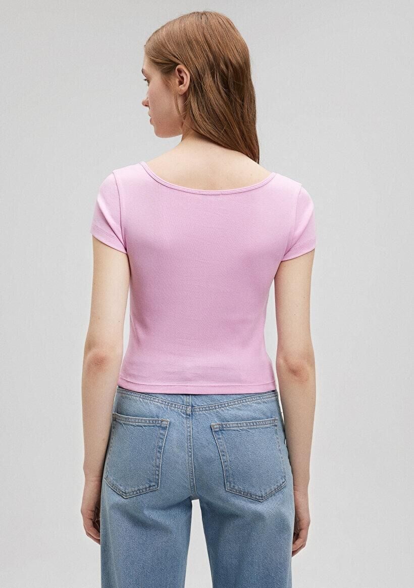 MAVİ KADIN BİSİKLET YAKA CROP BASİC Lilac Sachet 1612374-71117