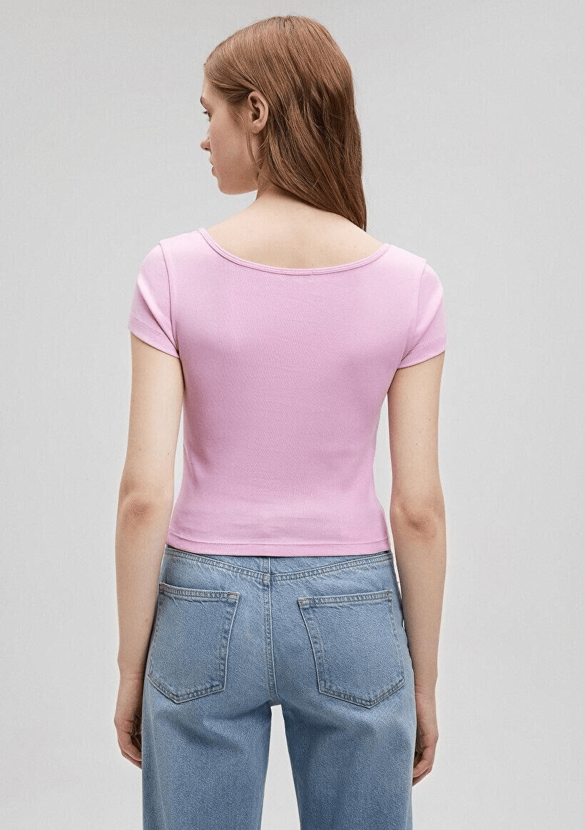 MAVİ KADIN BİSİKLET YAKA CROP BASİC Lilac Sachet 1612374-71117