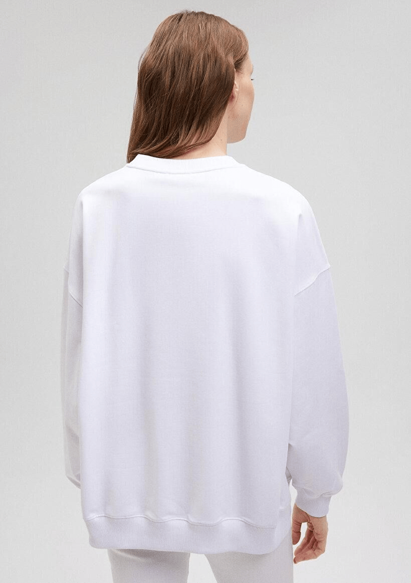 MAVİ KADIN BİSİKLET YAKA SWEATSHIRT Beyaz 1S10121-620