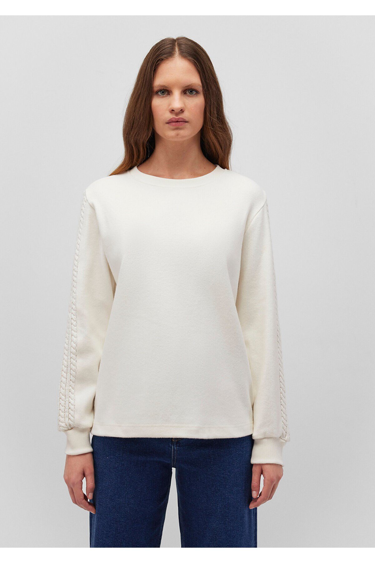 MAVİ KADIN BİSİKLET YAKA SWEATSHIRT Hindistan Ceviz 1S10292-80194