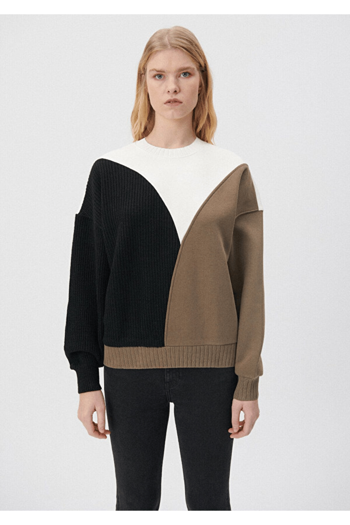 MAVİ KADIN BİSİKLET YAKA SWEATSHIRT Hindistan Ceviz 1S10018-80194
