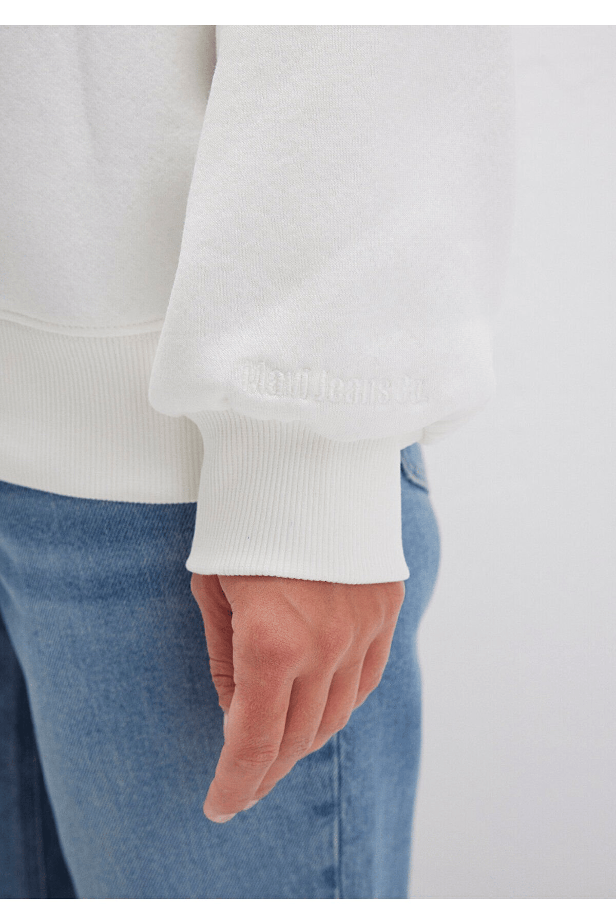 MAVİ KADIN BİSİKLET YAKA SWEATSHIRT Kırık Beyaz 1610198-70057