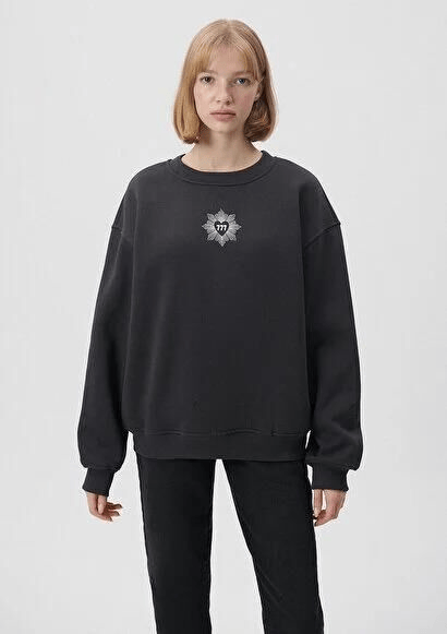 MAVİ KADIN BİSİKLET YAKA SWEATSHIRT Kömür 1S10014-70087