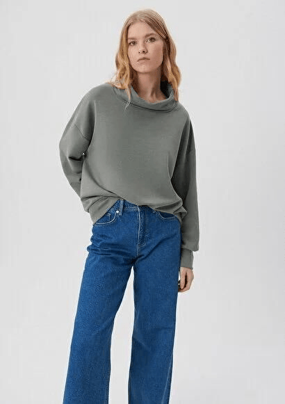 MAVİ KADIN BİSİKLET YAKA SWEATSHIRT Koyu Gri 1S10046-70123
