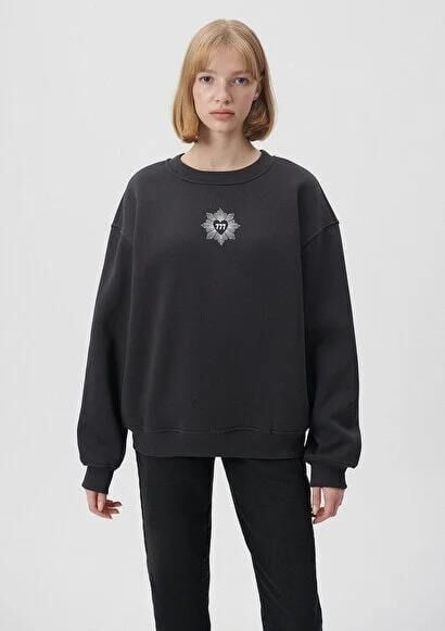 MAVİ KADIN BİSİKLET YAKA SWEATSHIRT Kömür 1S10014-70087