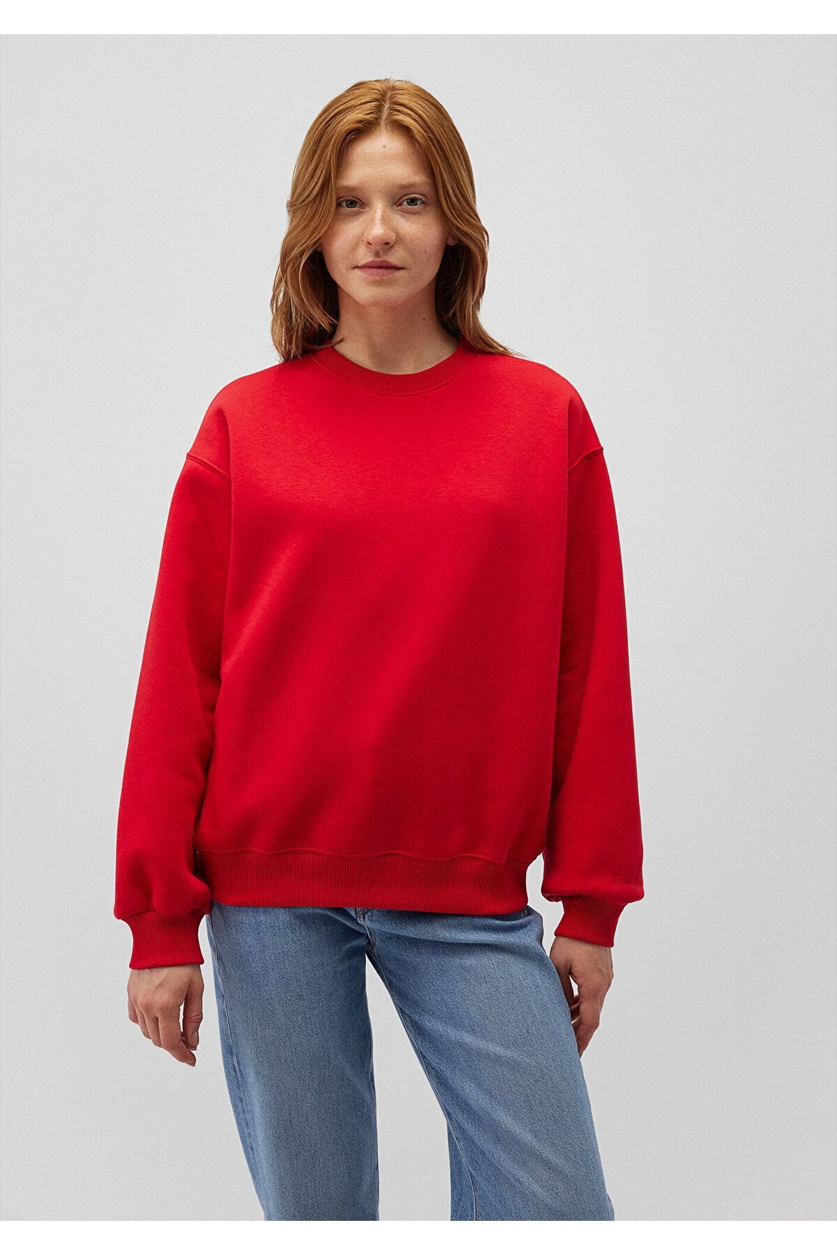 MAVİ KADIN BİSİKLET YAKA SWEATSHIRT Parlak Kırmızı 1610198-80791
