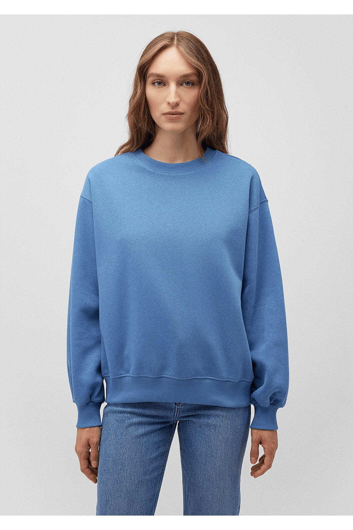 MAVİ KADIN BİSİKLET YAKA SWEATSHIRT Parlak Mavi 1610198-70885