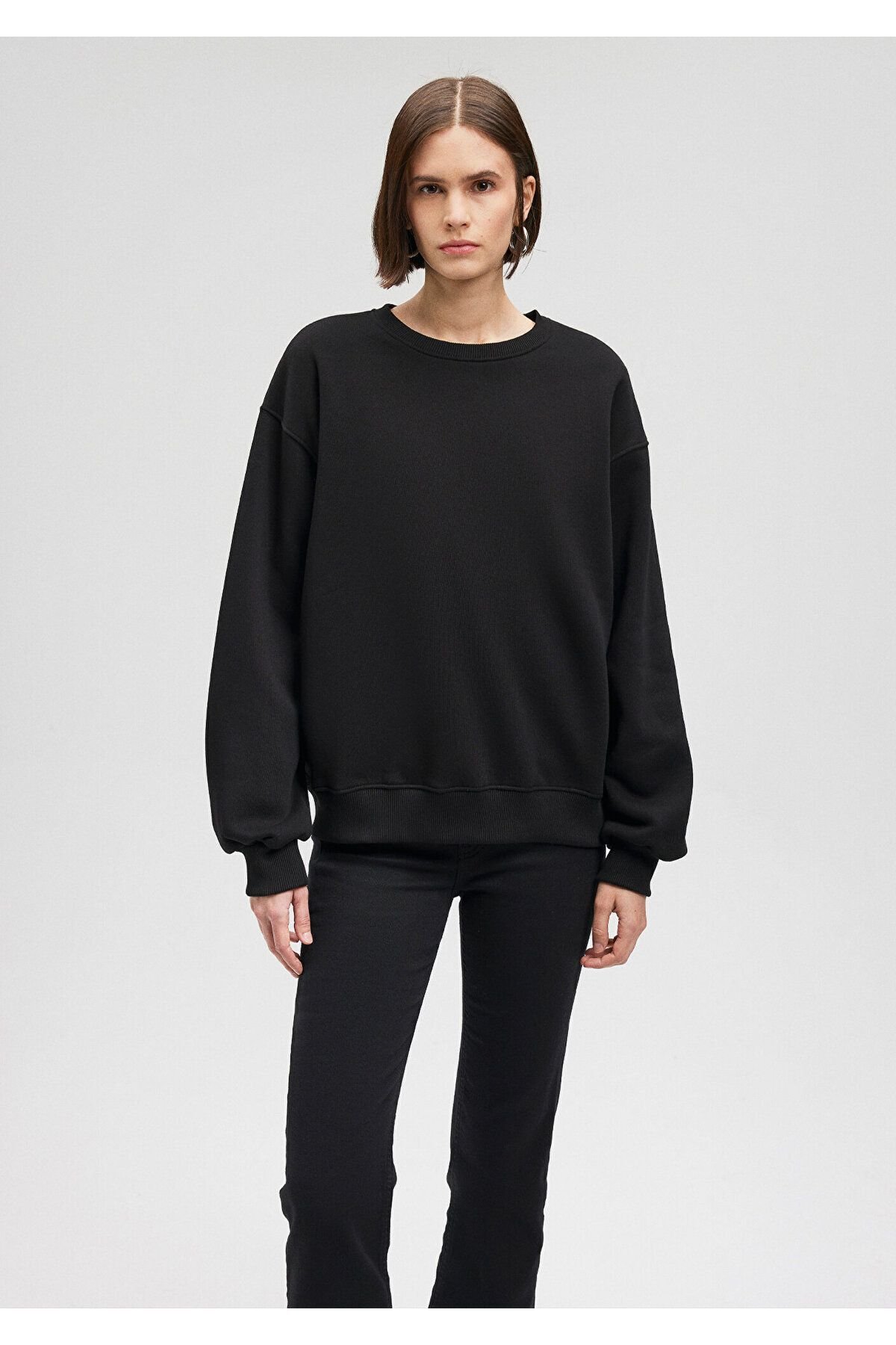 MAVİ KADIN BİSİKLET YAKA SWEATSHIRT Siyah 1610198-900