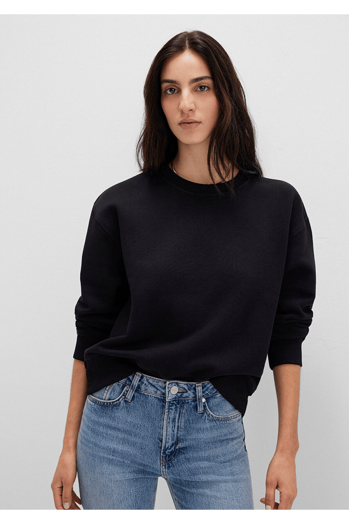 MAVİ KADIN BİSİKLET YAKA SWEATSHIRT Siyah 1S10390-900