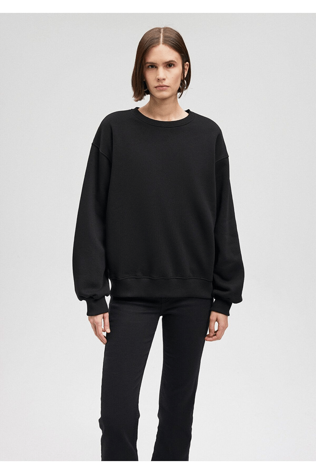 MAVİ KADIN BİSİKLET YAKA SWEATSHIRT Siyah 1610198-900