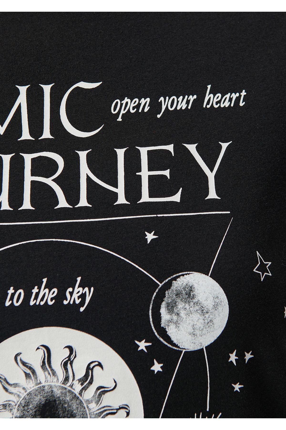 MAVİ KADIN COSMIC JOURNEY BASKILI GRAFİK TİŞÖRT Siy 1611725-900
