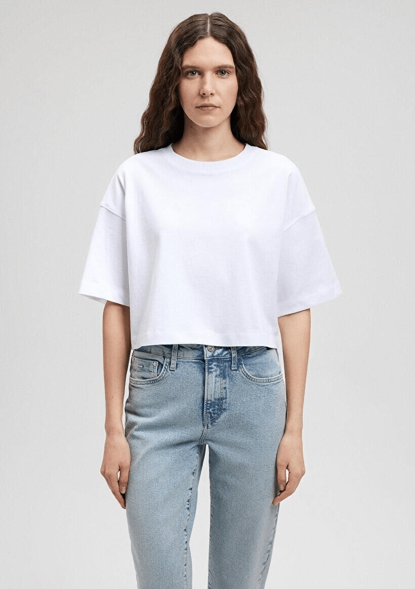 MAVİ KADIN CROP BASİC Beyaz 1612377-620