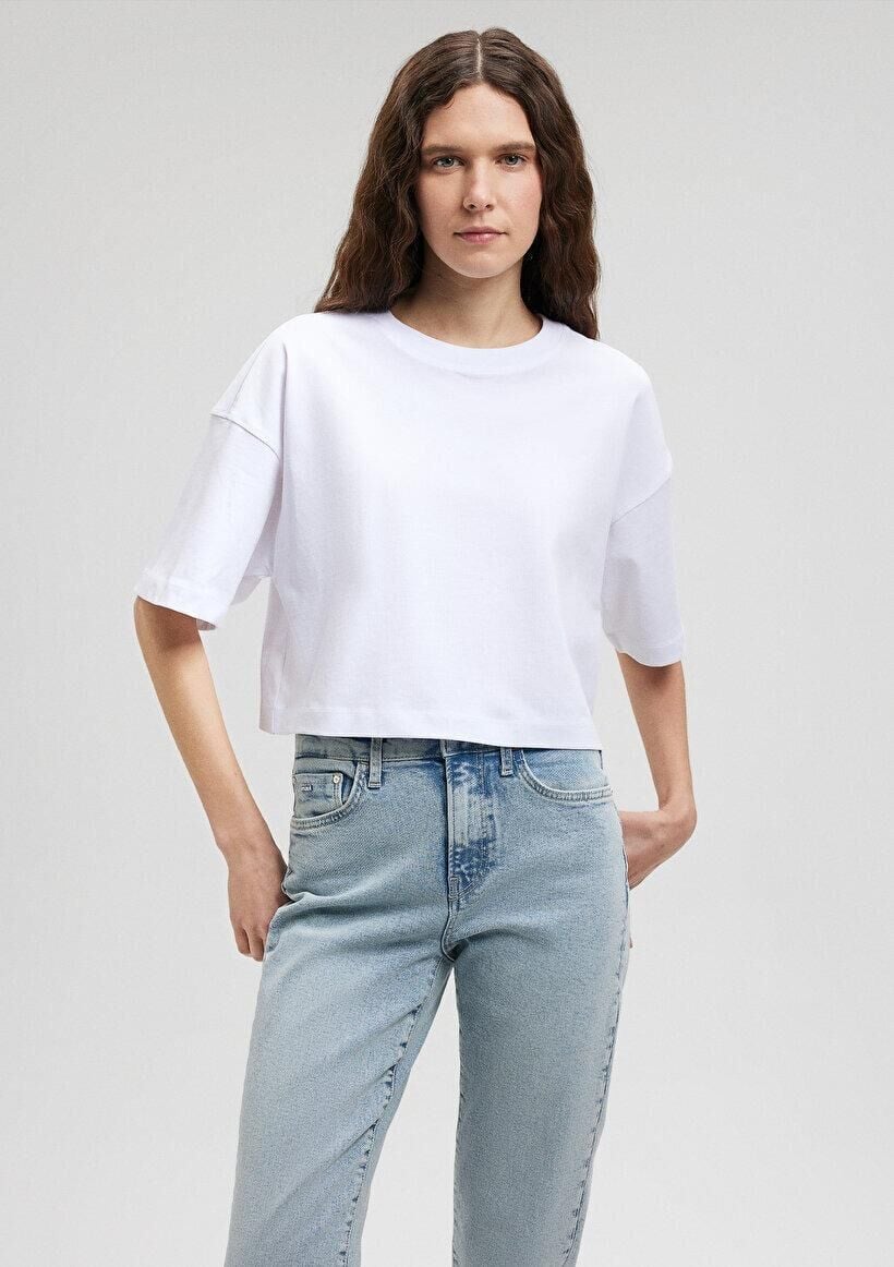 MAVİ KADIN CROP BASİC Beyaz 1612377-620