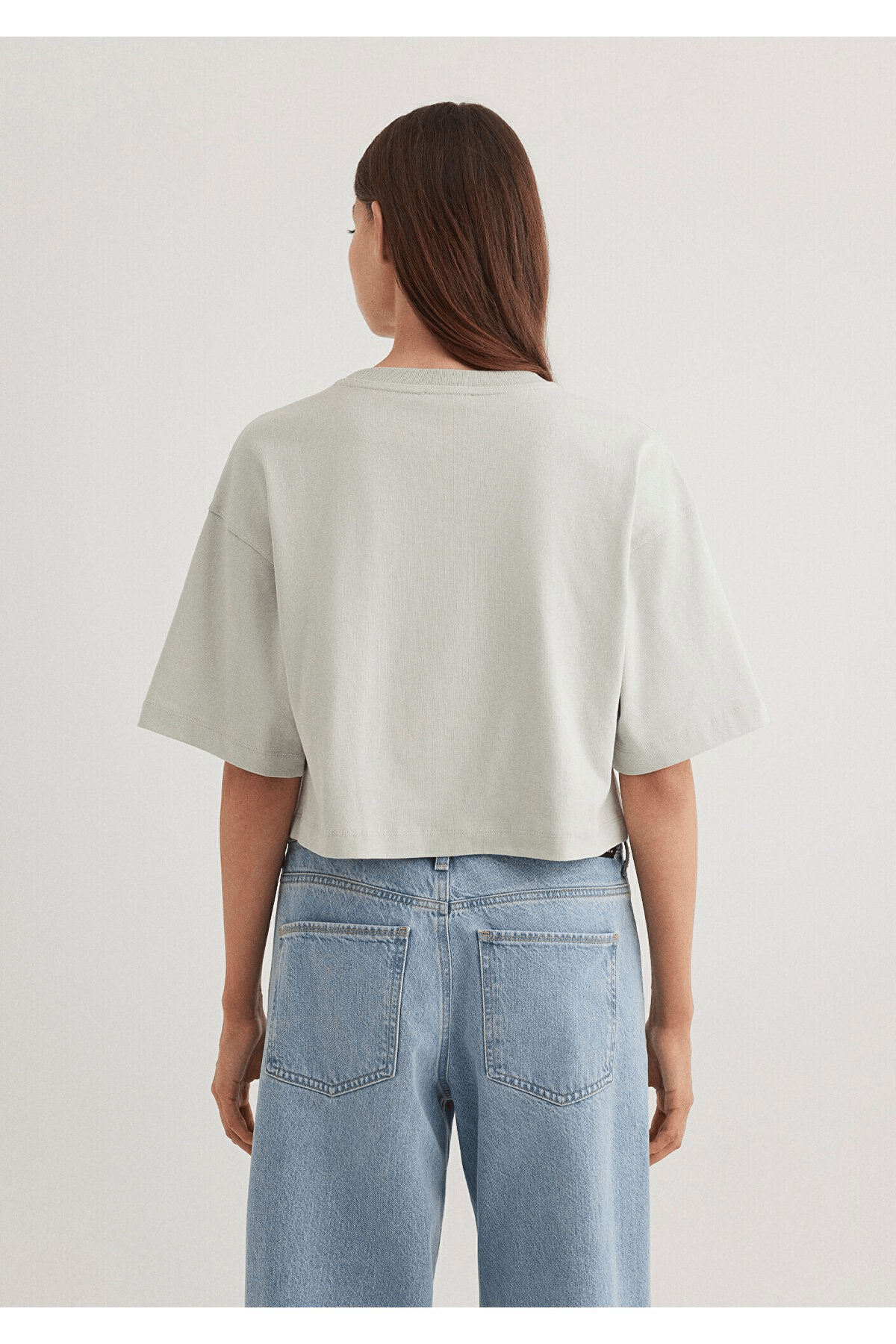 MAVİ KADIN CROP BASİC Gri 1612377-70082