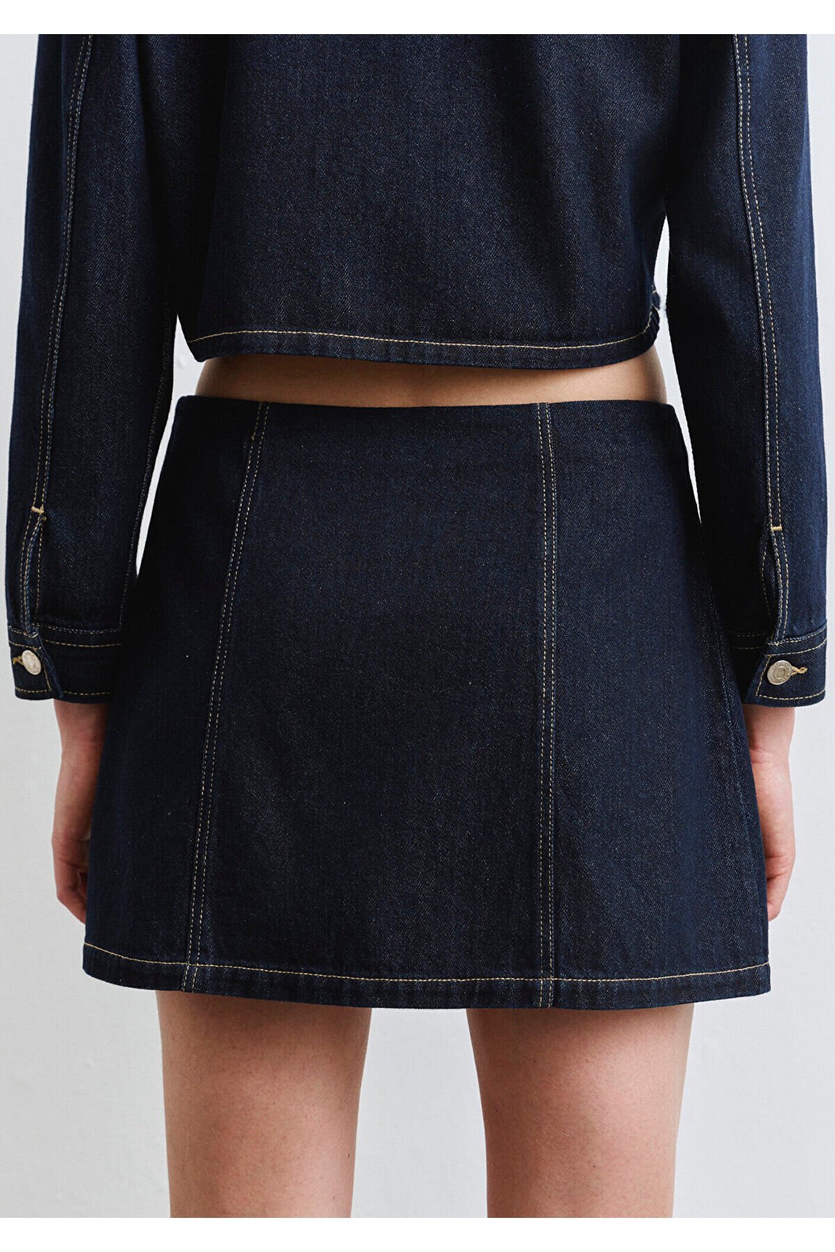 MAVİ KADIN DOKUMA MİNİ ETEK DARK INDIGO 1310721-85481