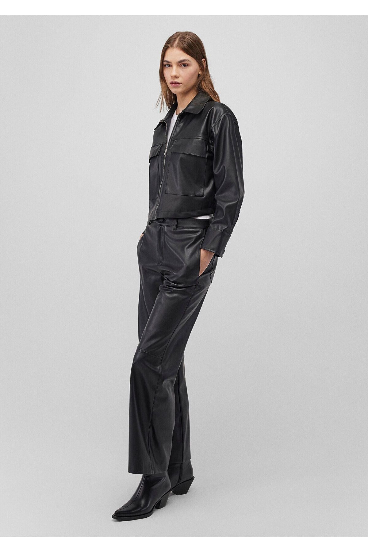MAVİ KADIN DOKUMA OVERSHIRT Siyah 1210967-900