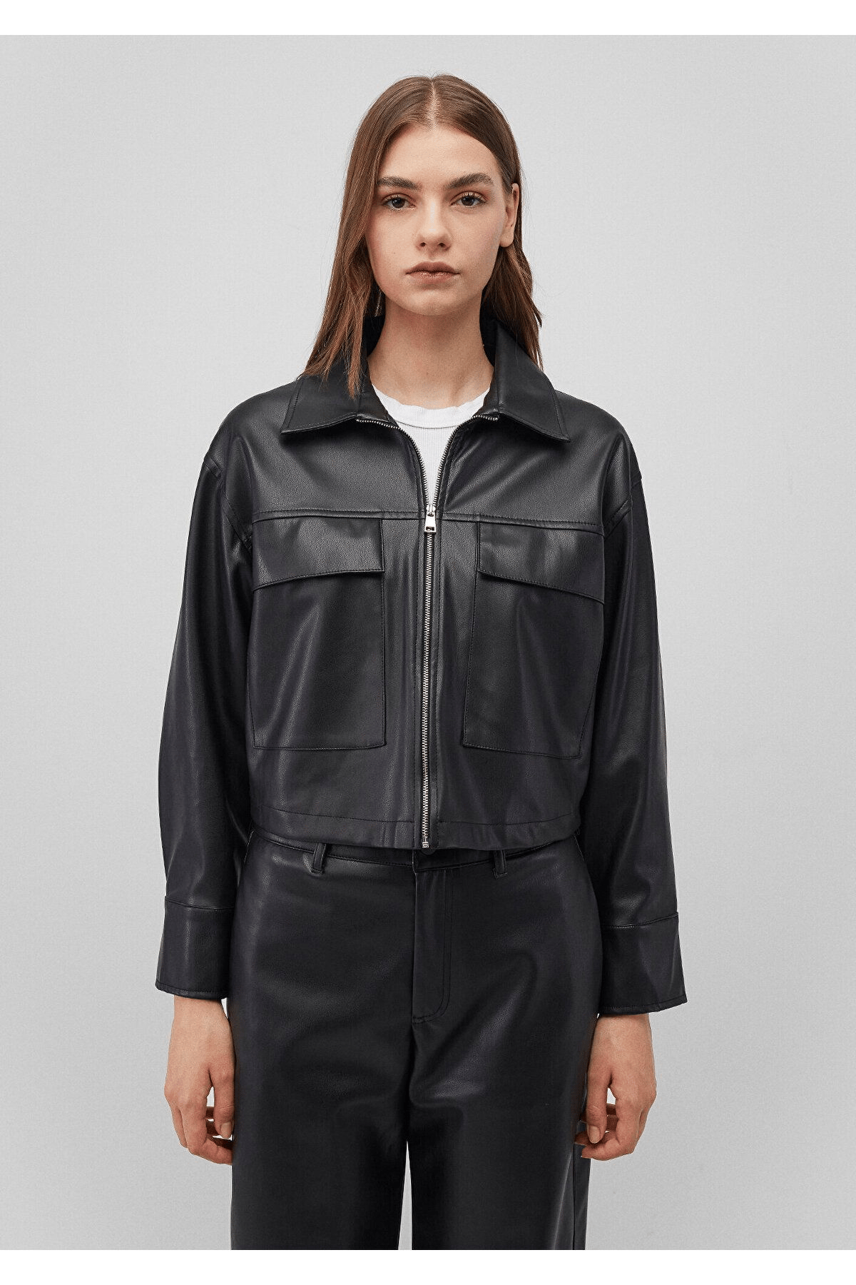 MAVİ KADIN DOKUMA OVERSHIRT Siyah 1210967-900