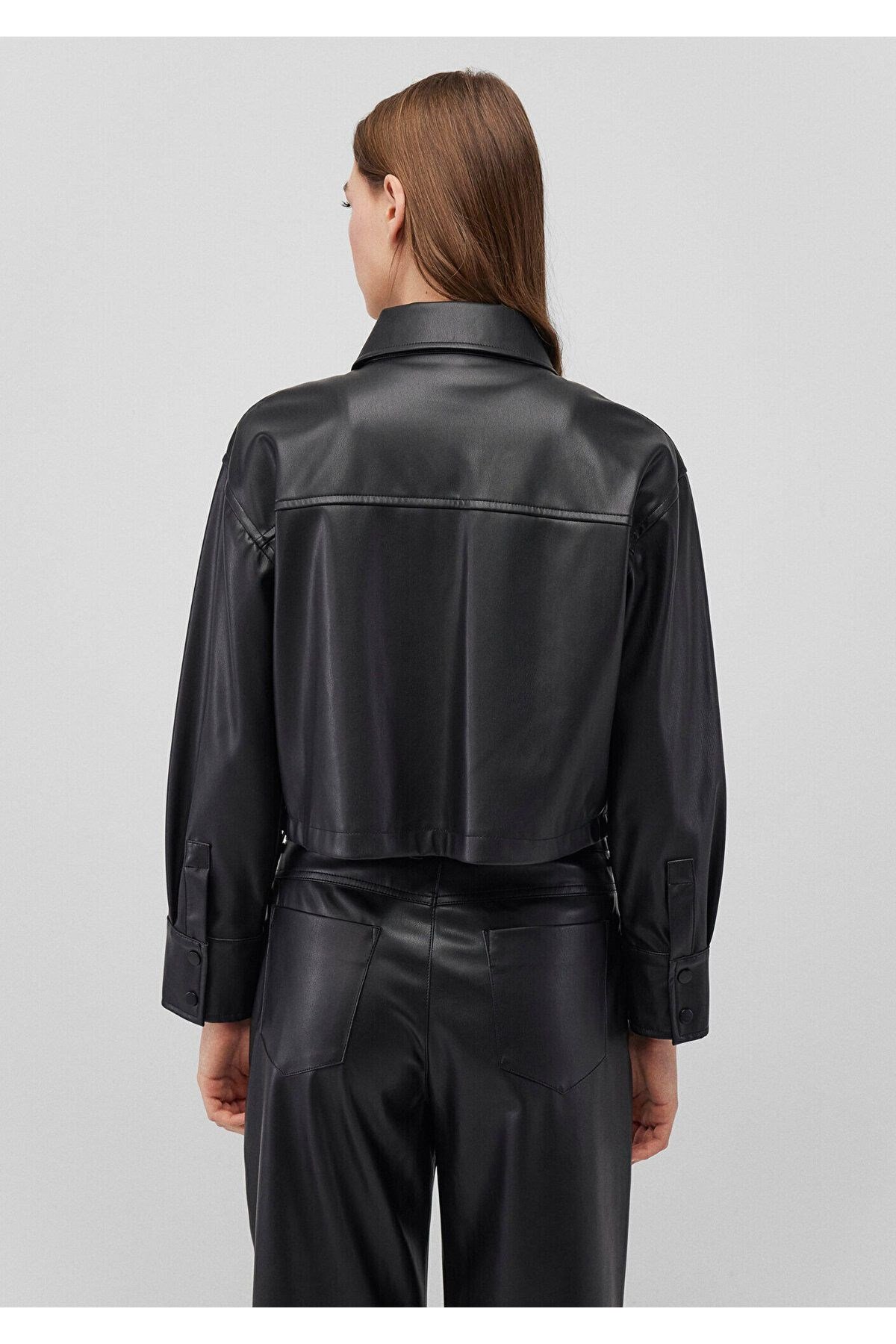 MAVİ KADIN DOKUMA OVERSHIRT Siyah 1210967-900