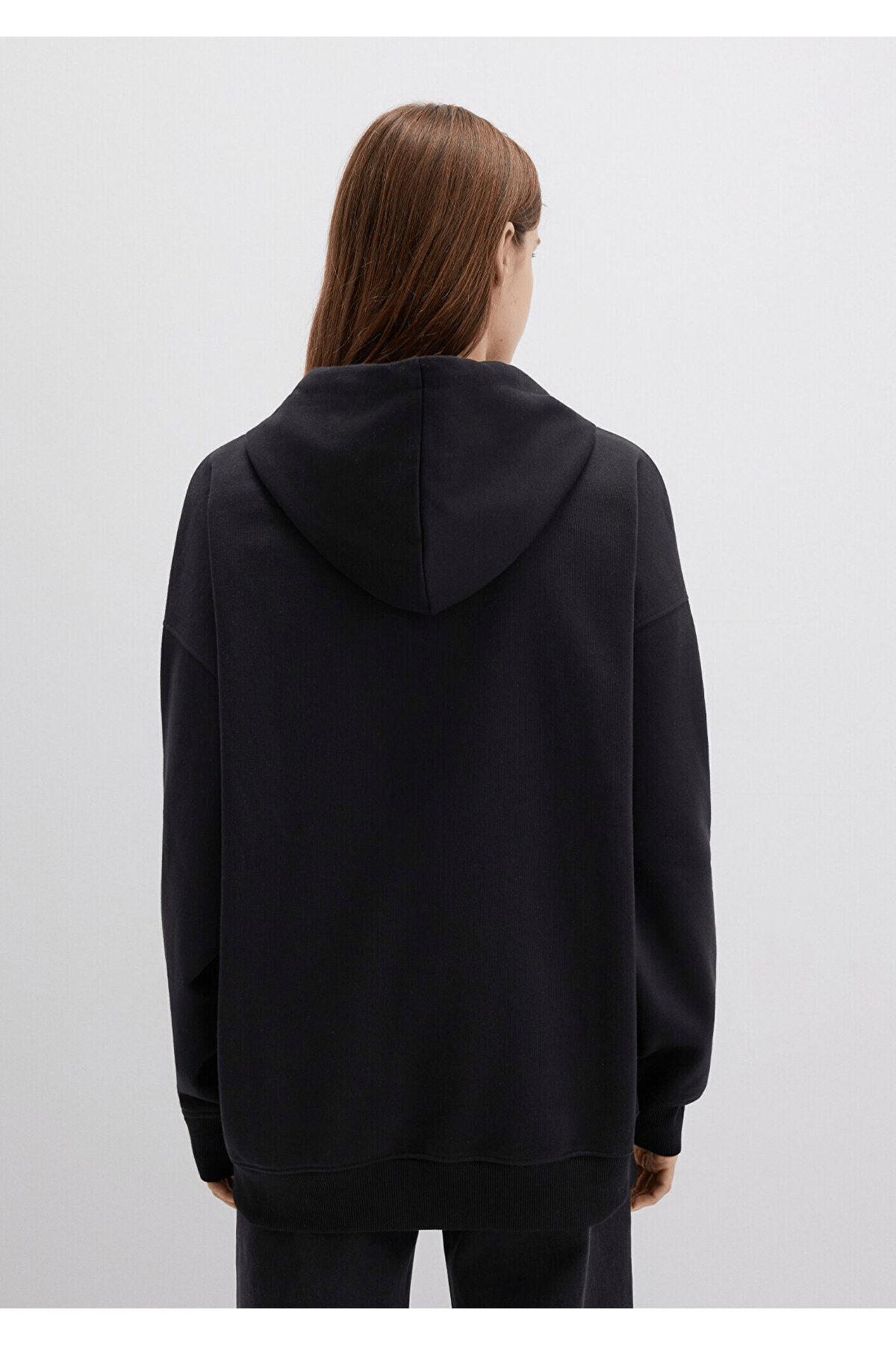 MAVİ KADIN FERMUARLI KAPÜŞONLU SWEATSHIRT Siyah 1610221-900