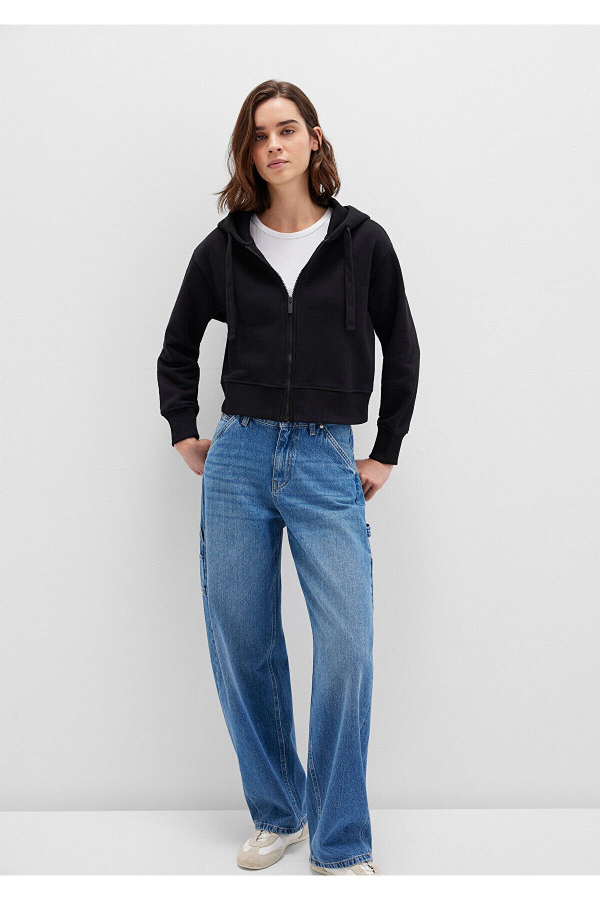 MAVİ KADIN FERMUARLI SWEATSHIRT Siyah 1S10388-900