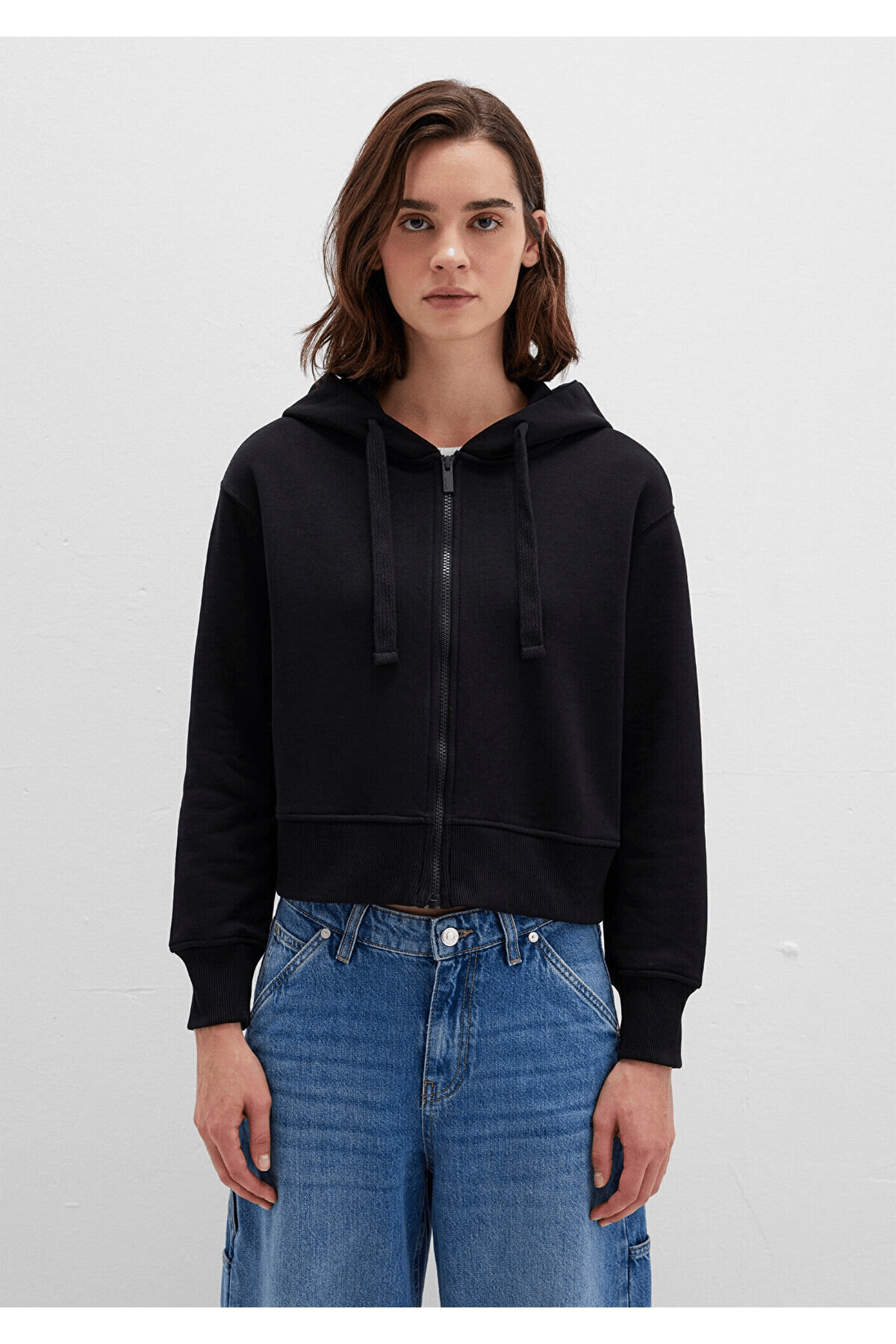 MAVİ KADIN FERMUARLI SWEATSHIRT Siyah 1S10388-900