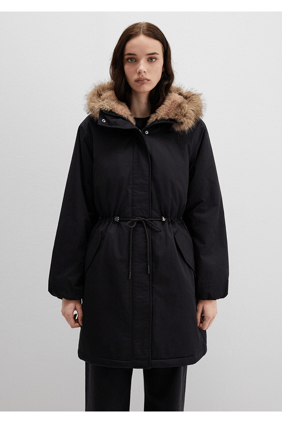 MAVİ KADIN KAPİŞONLU PARKA Siyah 1110786-900