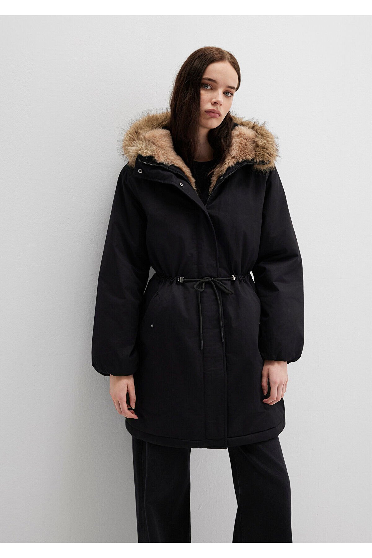 MAVİ KADIN KAPİŞONLU PARKA Siyah 1110786-900