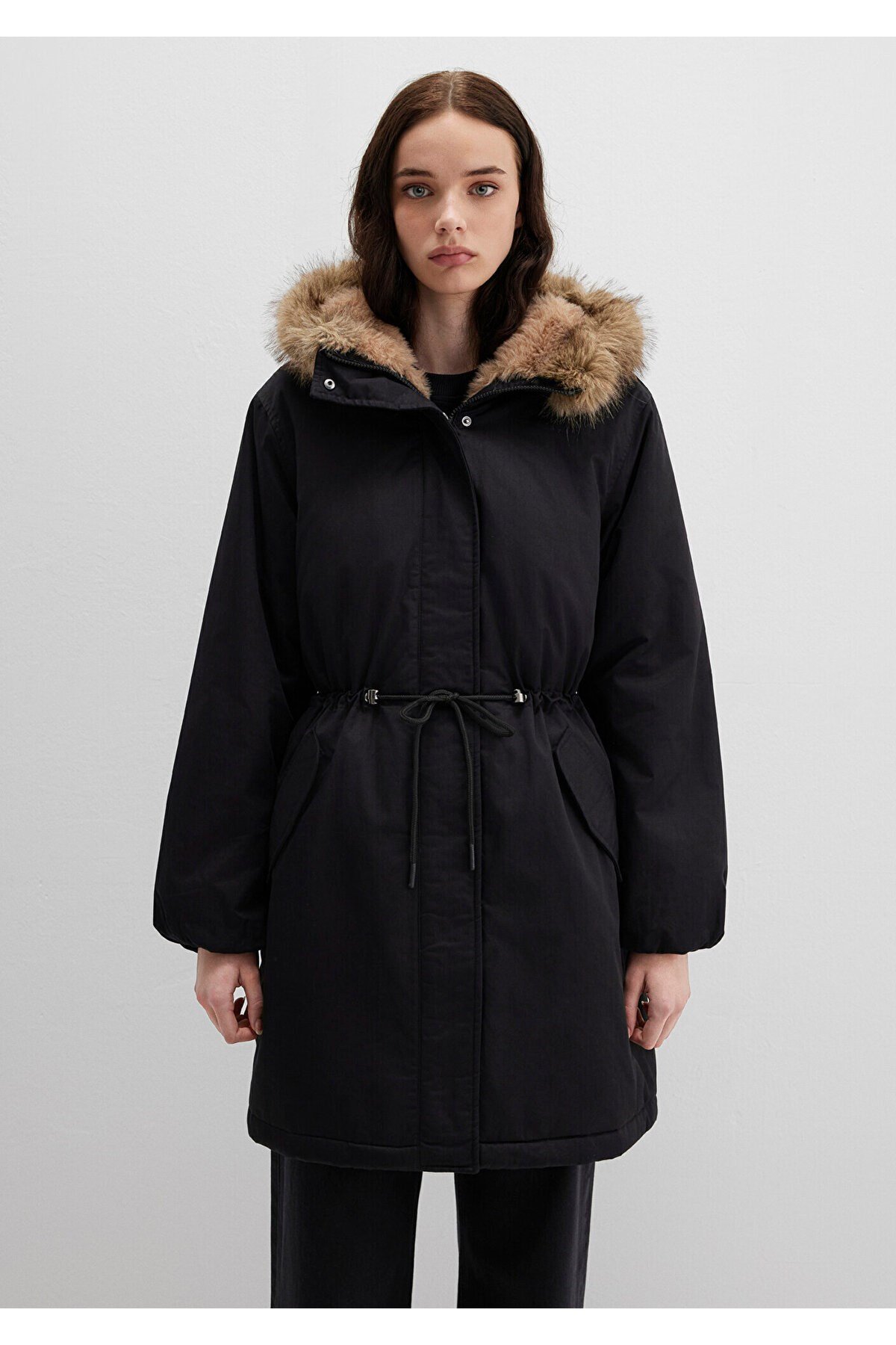 MAVİ KADIN KAPİŞONLU PARKA Siyah 1110786-900