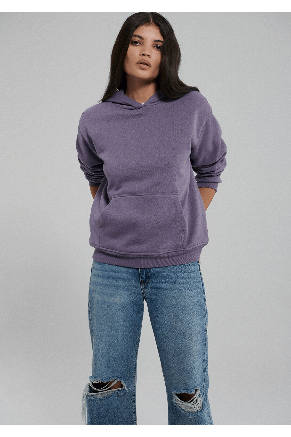 MAVİ KADIN KAPİŞONLU SWEATSHIRT Cadet 167299-70608