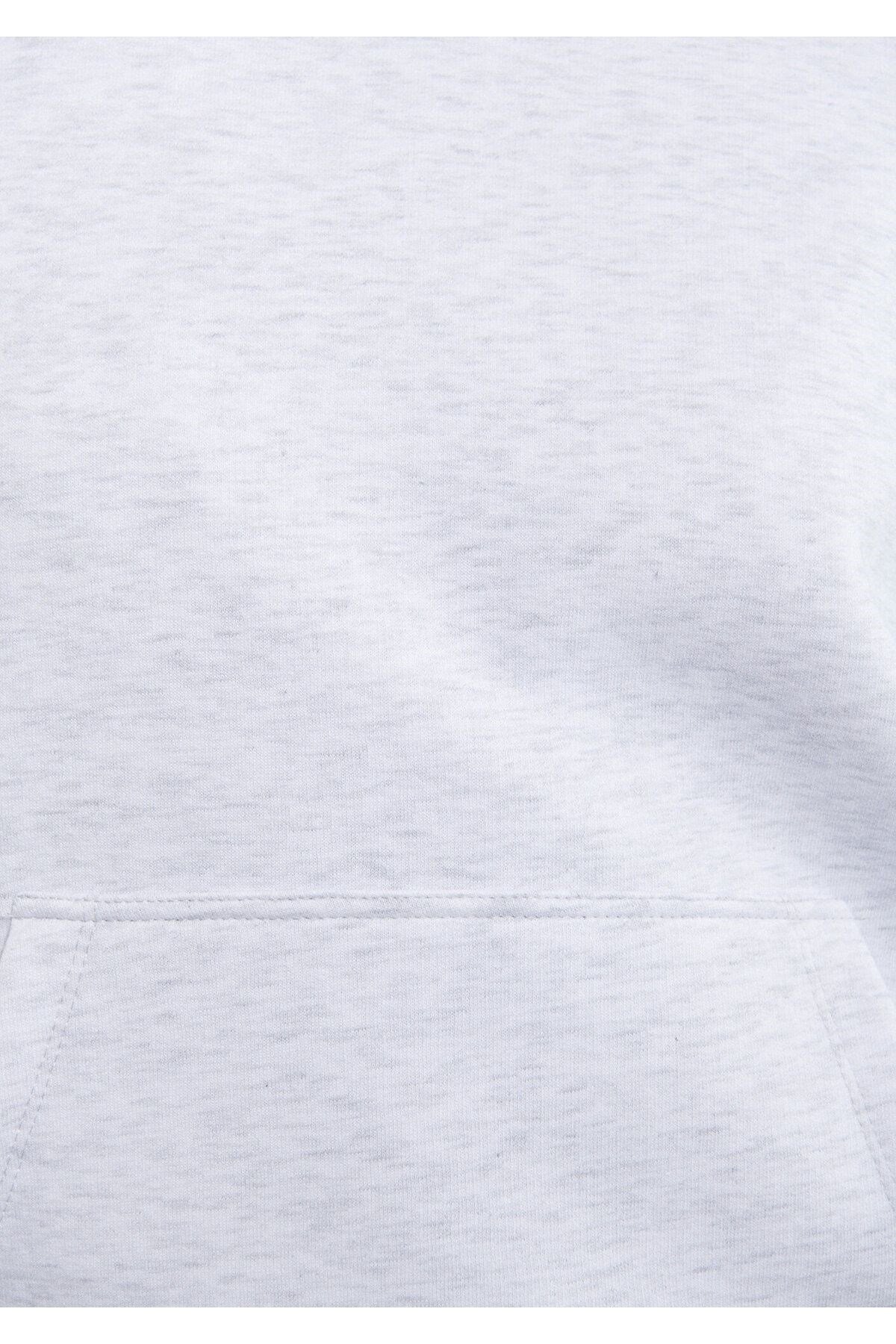 MAVİ KADIN KAPİŞONLU SWEATSHIRT Kar Gri MelanJ 167299-85438