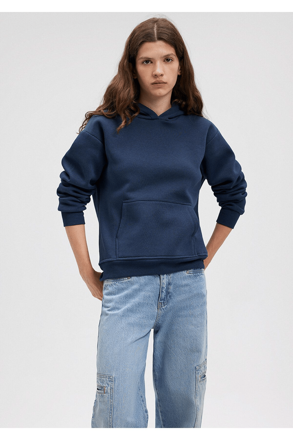 MAVİ KADIN KAPİŞONLU SWEATSHIRT Koyu Lacivert 167299-70488