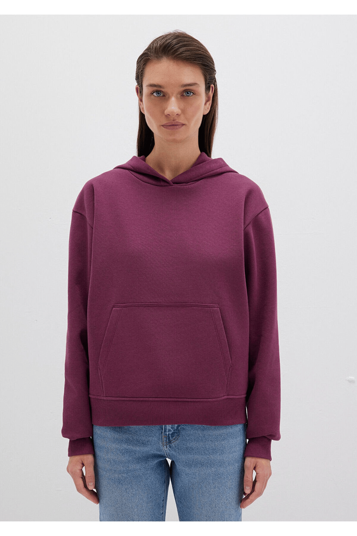 MAVİ KADIN KAPİŞONLU SWEATSHIRT Koyu Şarap 167299-70670