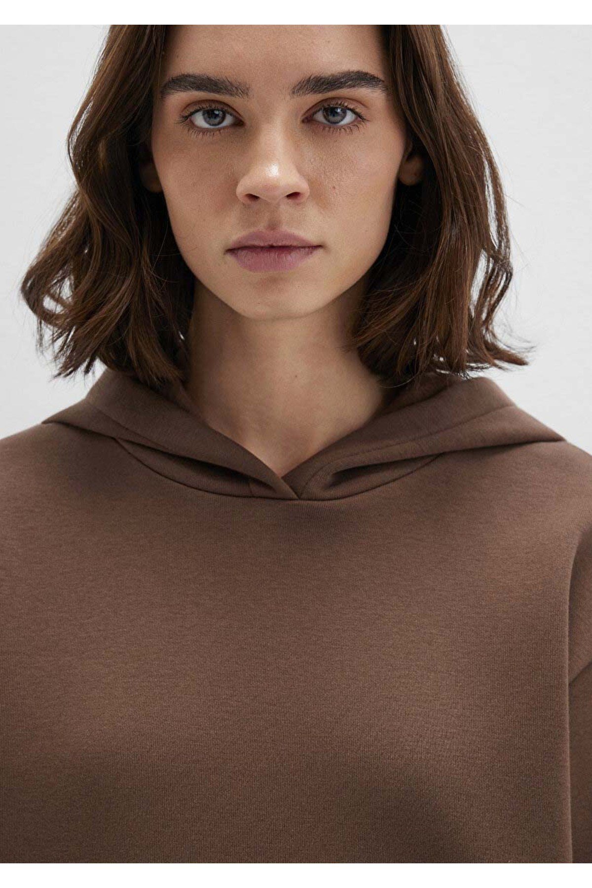 MAVİ KADIN KAPİŞONLU SWEATSHIRT Toprak Kahve 167299-81959