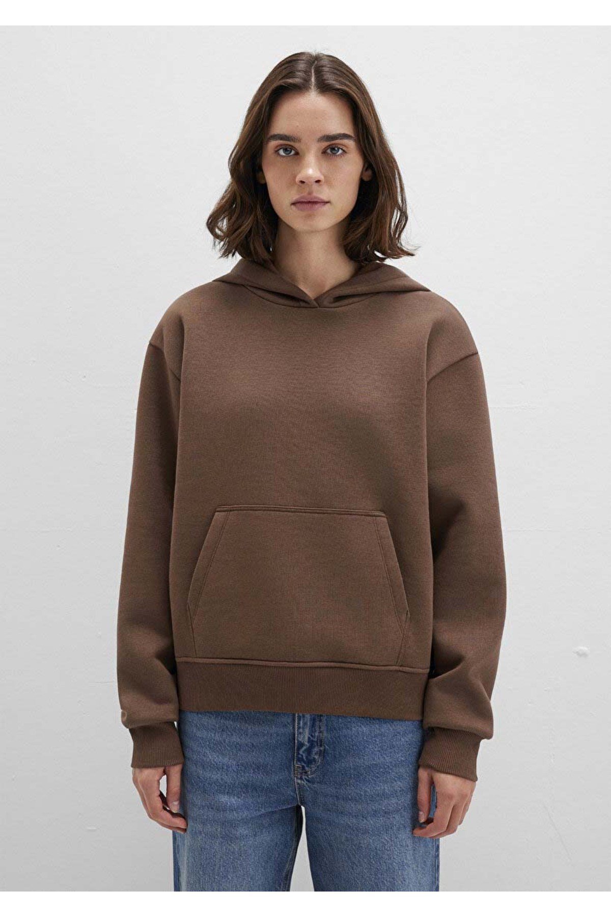 MAVİ KADIN KAPİŞONLU SWEATSHIRT Toprak Kahve 167299-81959