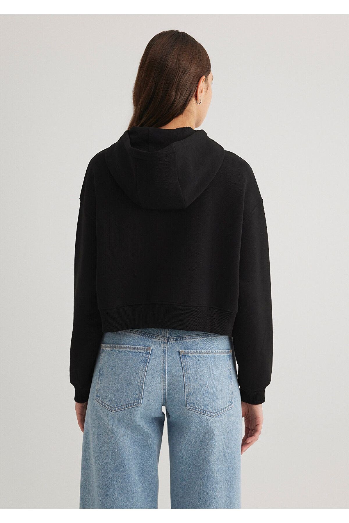 MAVİ KADIN KAPUŞONLU SWEATSHIRT Siyah 1S10305-900